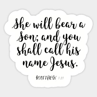 Matthew 1:21 Christmas Scripture Sticker